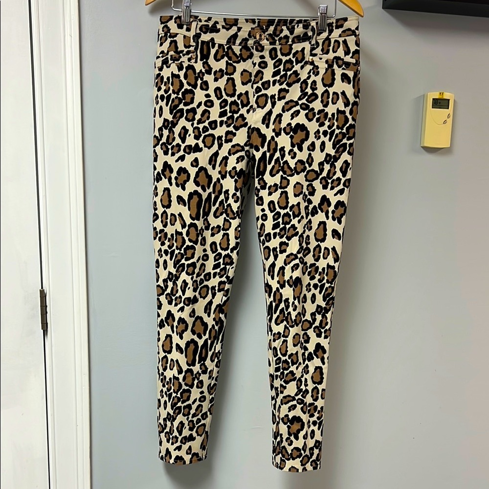 Chino Leopard Print Skinny Pants so slimming stretch jeans